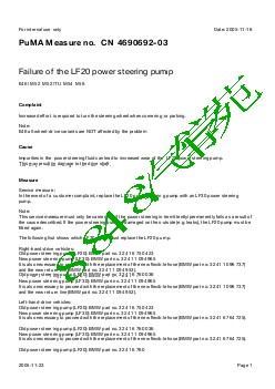 4690692-03 Failure of the LF20 power steering pump