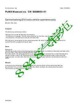 5088965-01 Central locking ZV locks vehicle spontaneously