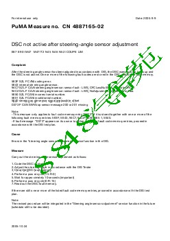 4887165-02 DSC not active after steering-angle sensor adjustment