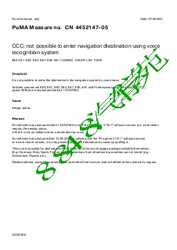 4452147-05 CCC not possible to enter navigation destination using voice recognition system