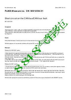 5001258-01 Short circuit on the CAN bus CAN bus fault