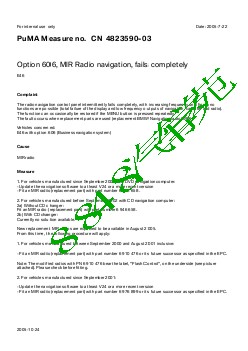 4823590-03Option 606, MIR Radio navigation, fails completely