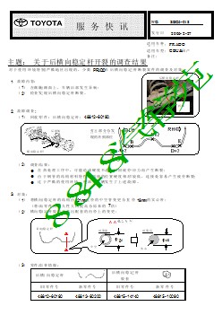 SBC6-018 普拉多关于后横向稳定杆开裂的调查结果