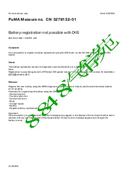 5278132-01 Battery registration not possible with DIS