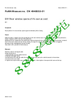 4948552-01 E91 Rear window opens of it's own accord