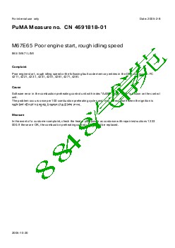 4691818-01M67E65 Poor engine start, rough idling speed