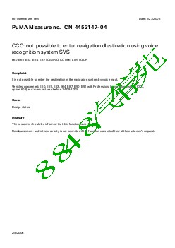 4452147-04 CCC not possible to enter navigation destination using voice recognition system SVS