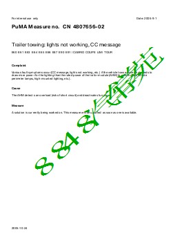 4807656-02Trailer towinglights not working, CC message