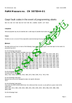 5075544-01 Coapi fault codes in the event of programming aborts