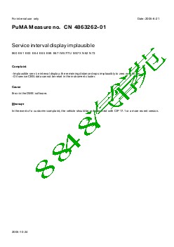 4863262-01Service interval display implausible