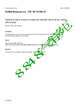 5215198-01 Vehicle enters overrun mode too harshly when driver eases off throttle