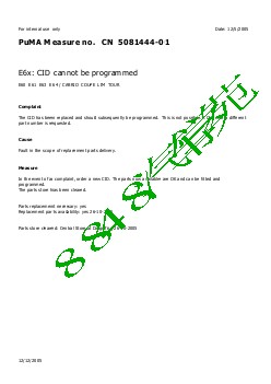 5081444-01 E6x CID cannot be programmed