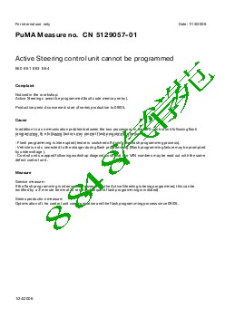 5129057-01 Active Steering control unit cannot be programmed