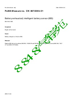 4872365-01 Battery exhausted; intelligent battery sensor IBS