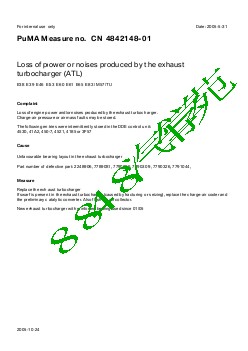 4842148-01Loss of power or noises produced by the exhaust turbocharger