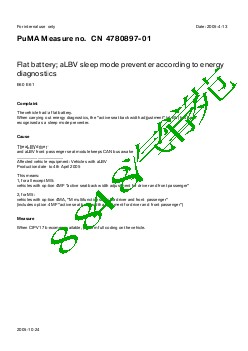 4780897-01Flat battery aLBV sleep mode preventer according to energy diagnostics