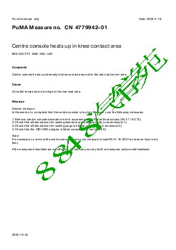 4779942-01Centre console heats up in knee contact area