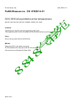 4782914-01CCC DVD drive problems at low temperatures