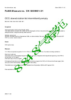 5059961-01 CCC stored station list intermittently empty