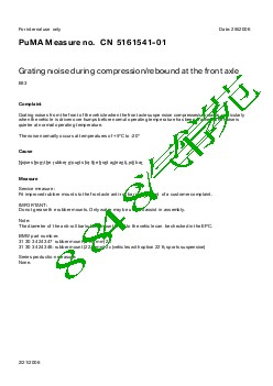 5161541-01 Grating noise during compression rebound at the front axle