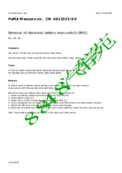 4612322-04 Removal of electronic battery main switch BHS