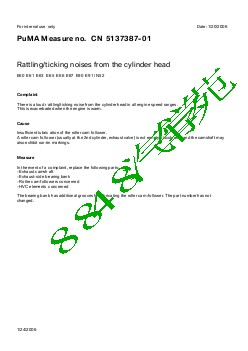 5137387-01 Rattling ticking noises from the cylinder head