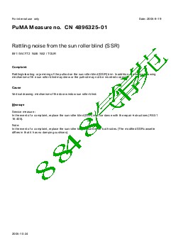 4896325-01Rattling noise from the sun roller blind SSR