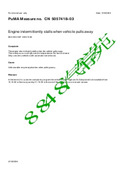 5057418-03 Engine intermittently stalls when vehicle pulls away