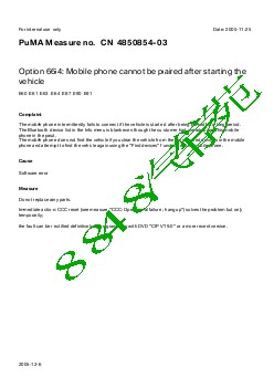 4850854-03 Option 664 Mobile phone cannot be paired after starting the vehicle