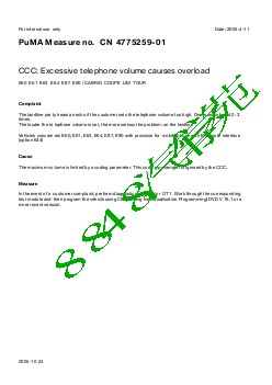 4775259-01CCC Excessive telephone volume causes overload