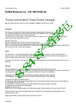 4991038-02 Cruise control failure Check Control message