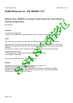 5065817-01 Battery flat JBBFE is a sleep mode preventer according to energy diagnostics