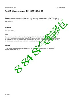 5251084-03 E60 can not start caused by wrong connect of CAS plug