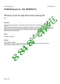 4938392-01 Off-load current too high after locator lighting ON