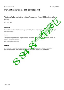 5106131-01 Various failures in the vehicle's system e.g. DDE, alternator, HFM