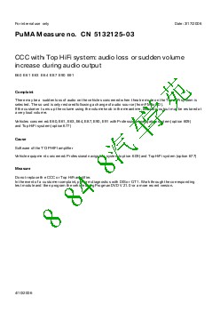 5132125-03 CCC with Top HiFi system audio loss or sudden volume increase during audio output