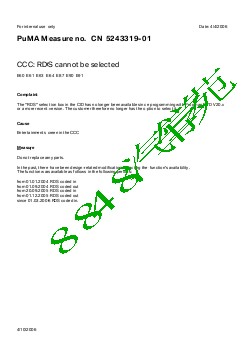 5243319-01 CCC RDS cannot be selected