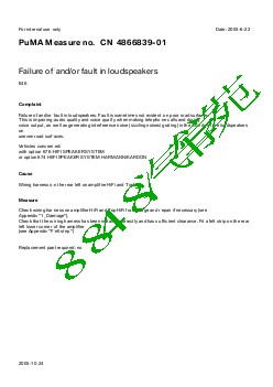 4866839-01Failure of and or fault in loudspeaker