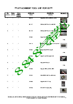 Tool list X3救援工具