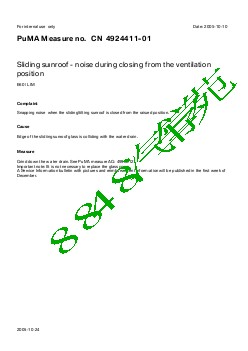 4924411-01Sliding sunroof - noise during closing from the ventilation position