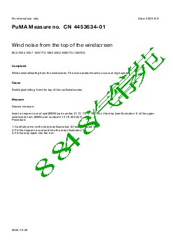 4453634-01Wind noise from the top of the windscreen