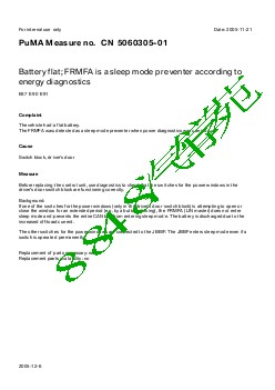 5060305-01 Battery flat FRMFA is a sleep mode preventer according to energy diagnostics