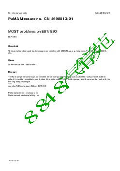 4698013-01MOST problems on E87 E90