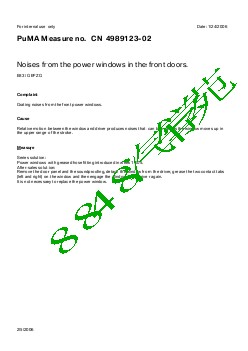 4989123-02 Noises from the power windows in the front doors