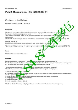 5260808-01 Cruise control failure