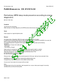 4741015-02Flat battery; MPM sleep mode preventer according to energy diagnostics