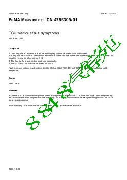 4765305-01TCU various fault symptoms