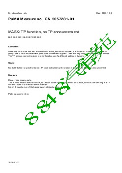 5057281-01 MASK TP function no TP announcement