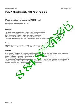 4801725-02Poor engine running, VANOS fault