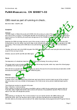 5096971-03 CBS reset as part of running-in check.